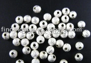 5000PCS Silver plate stardust beads ROUND 4mm M335