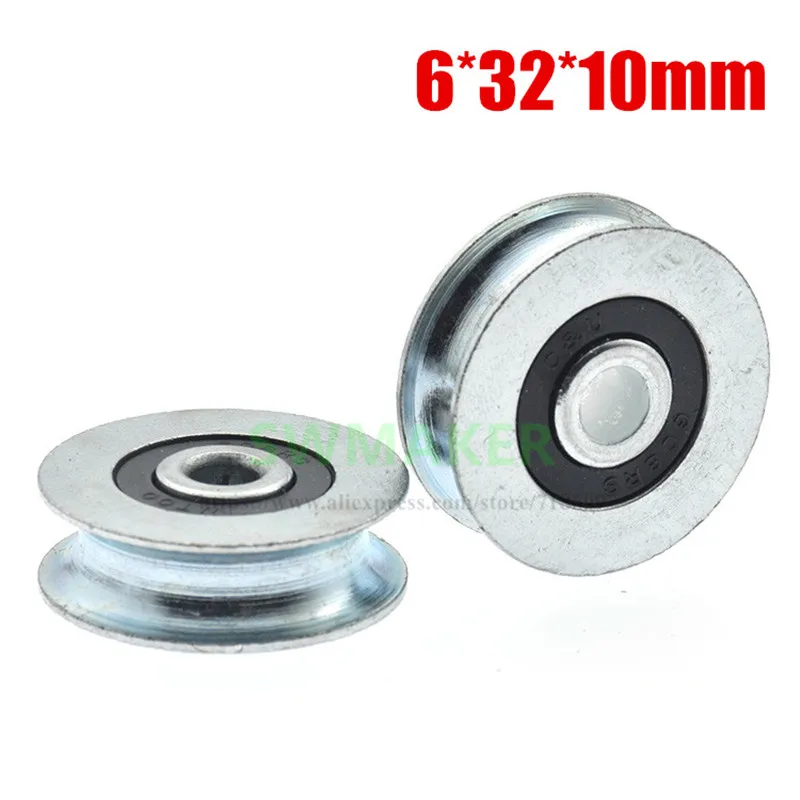 

10pce,6*32*10mm metal groove wheel, U groove, grooved iron wheel, galvanized iron, bearing wheel, roller, wire rope guide wheel