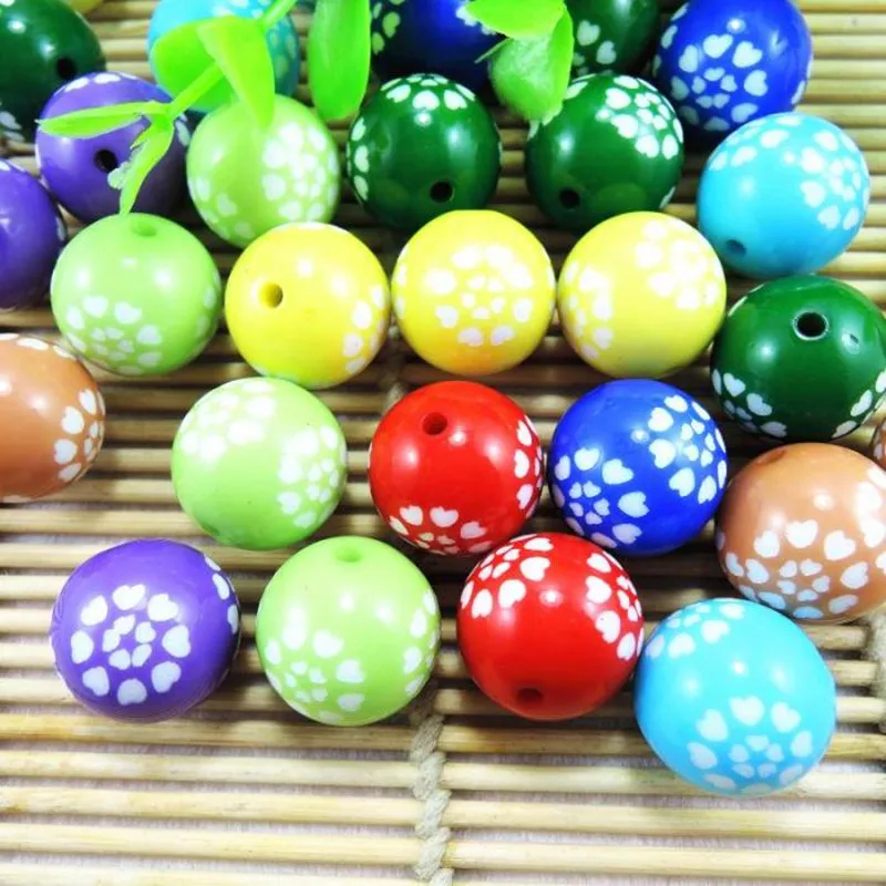 12 style 16mm 18mm 20mm DIY Wholesale Mixed color Carved Beads For Chunky Necklace Kids, Rondelle For Jewelry Making Round Shape