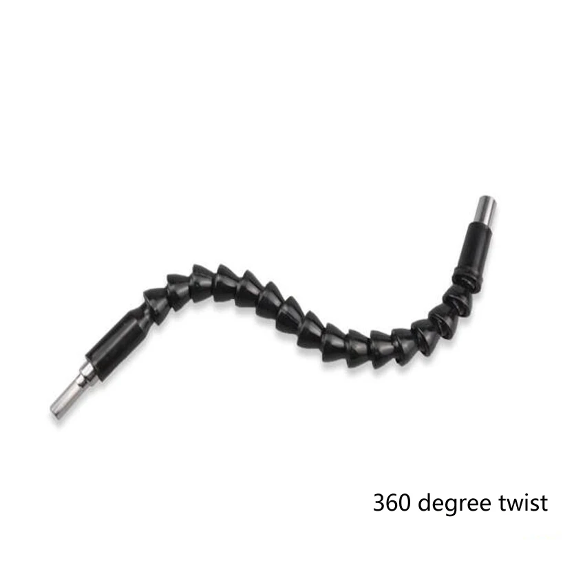 295mm Electronics Drill Black Flexible Shaft Bits Extention Screwdriver Bit Holder Connect Link Inner hexagon head 6.35mm