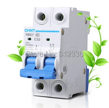 Free Shipping  small air switch unipolar  C32 2P 32A  2 pole generator use Electric shock protection domestic C type