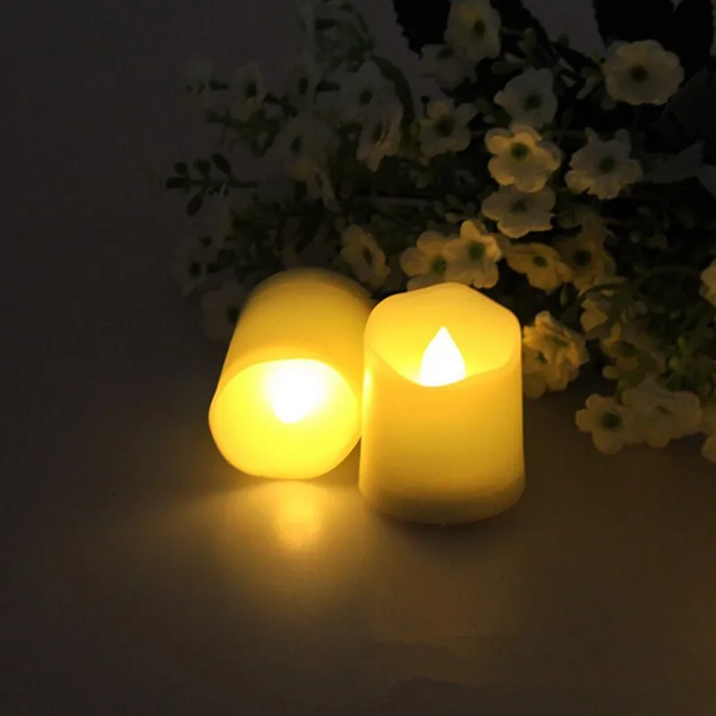 Conjunto de 6 borda ondulada flameless led vela com temporizador controle remoto bateria operar cintilação votive tealight f/natal casamento