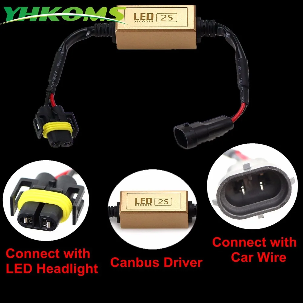 YHKOMS H4 H7 LED Canbus Decoder H1 H3 9005 H 9006 H8 H11 Error Free For LED Car Headlight Warning Canceller No Flickering