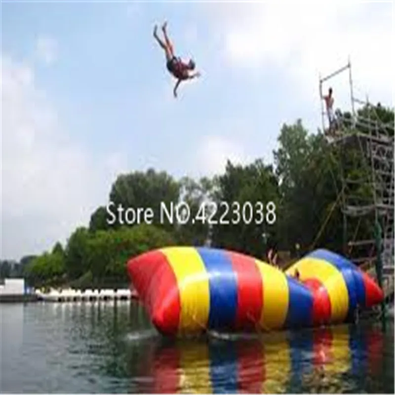 Free Shipping 8x3m Inflatable Water Blob Water Trampoline Bouncing Pillows Floating Beds Inflatable Jumping Pillow  free a Pump