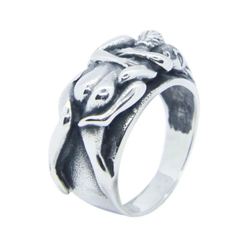 Sexy Lovers Ring 316L Stainless Steel Jewelry Punk Style FORBIDDEN LOVE Ring