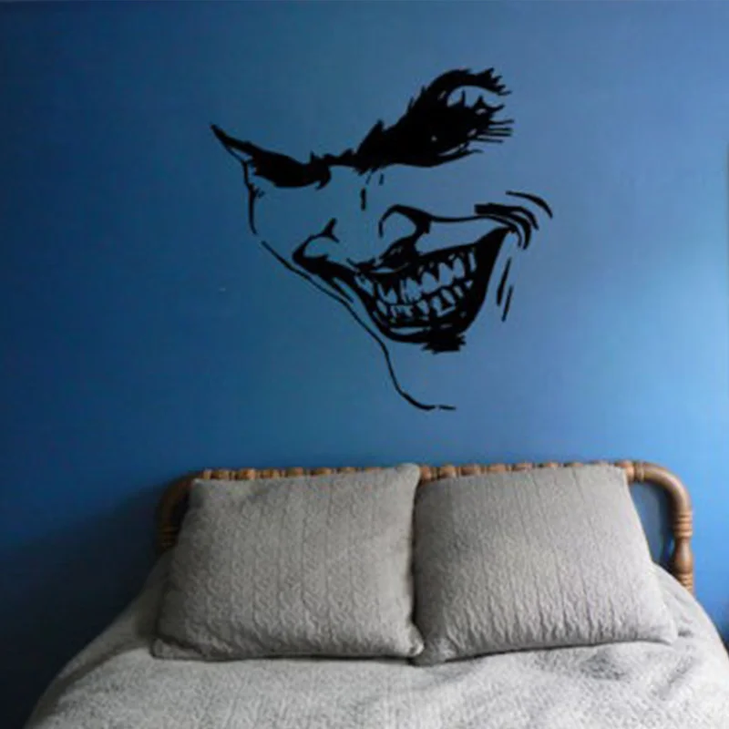 free shipping 89*89cm Wall Vinyl Sticker Decals Mural Room Design Card Game Play Joker Horror