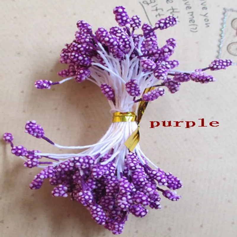70pcs / batch random mixed double head DIY artificial mini foam flower stamen pistil 5mm * 5.5cm flower stamen 305