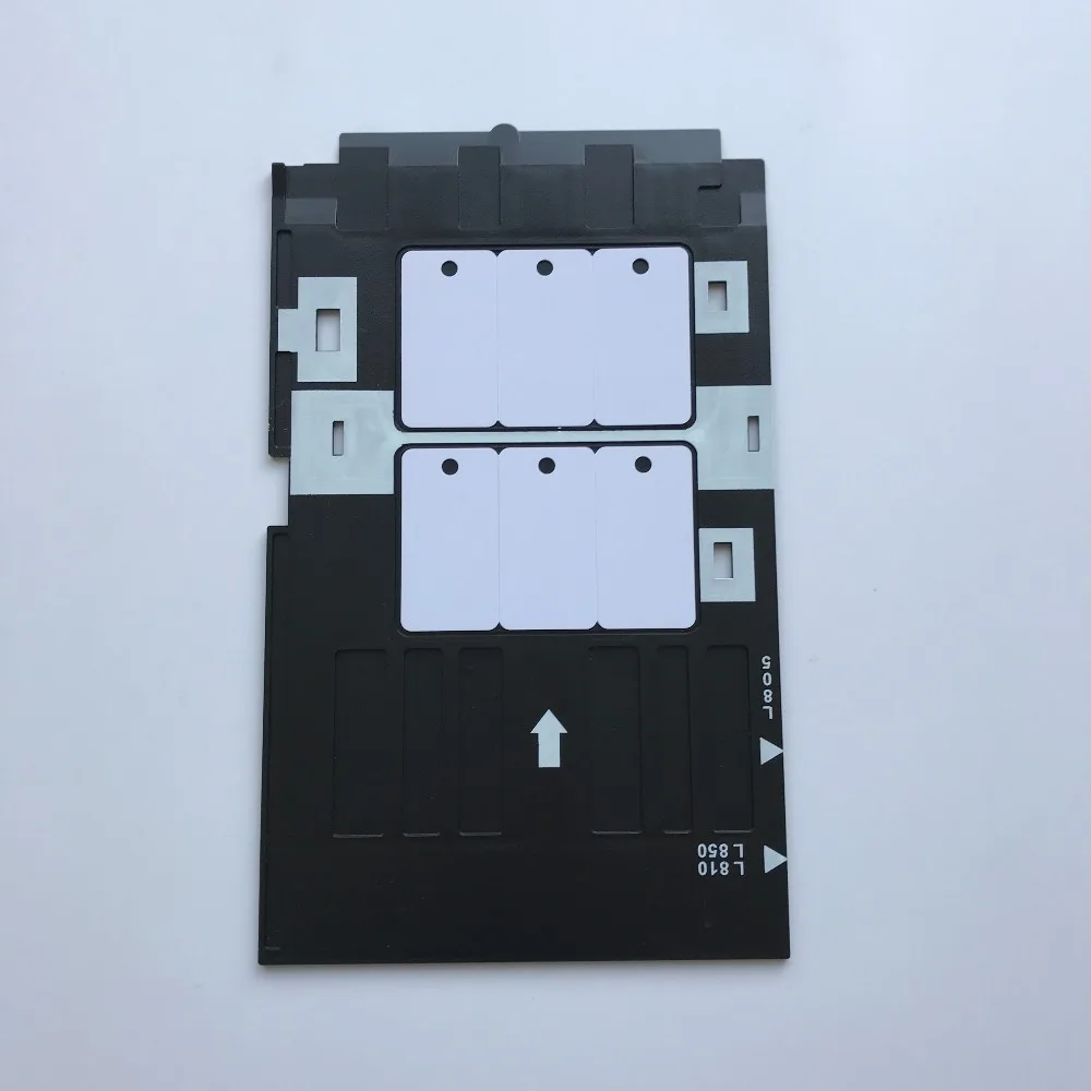 Bandeja de tarjeta de identificación para impresoras de inyección de tinta Epson, L800,L801,L805,L810,L850,A50,T50,T60, + 10 tarjetas de cámara de pvc 3up de inyección de tinta en blanco, 1 unidad