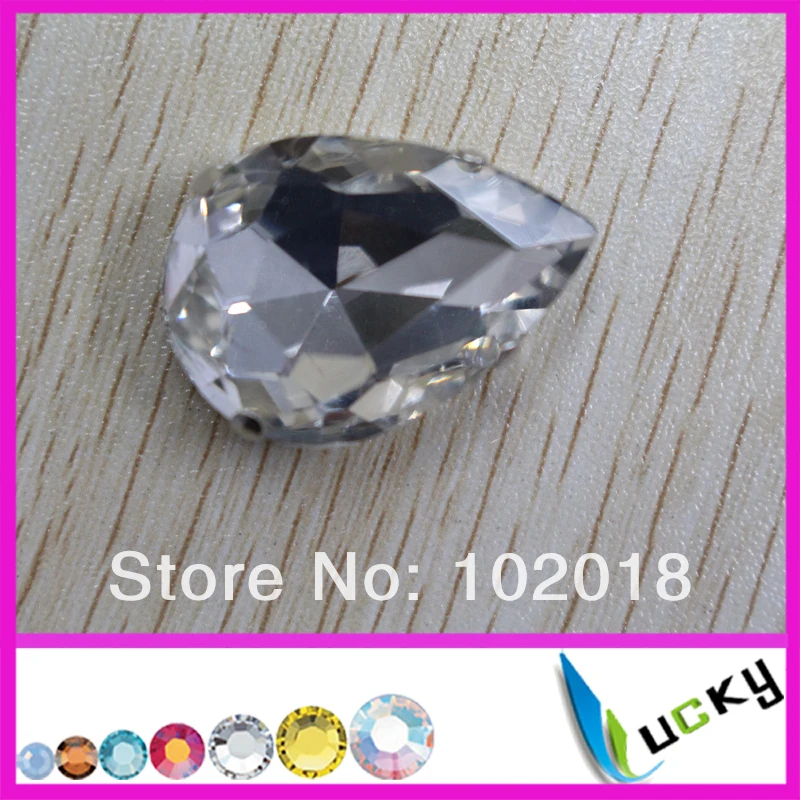 Free shipping! 14pcs fattest drop/pear shape fancy crystal point back strass crystal with metal claw rhinestones for wedding