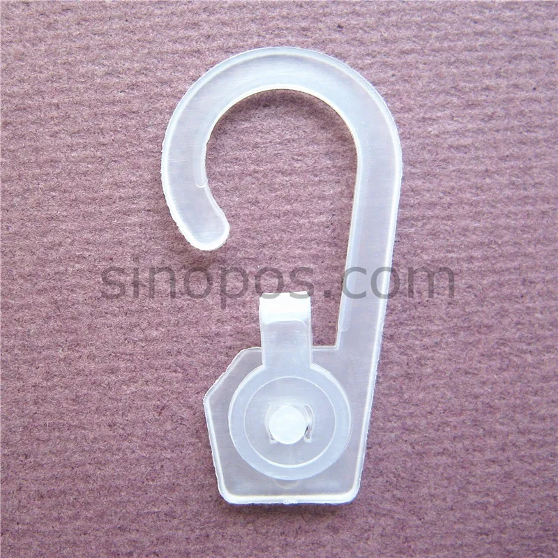 Plastic Display Snap Hooks, shirt dress underwear sock gloves clip hanger bag package fabric swatch header hook clothes hangers