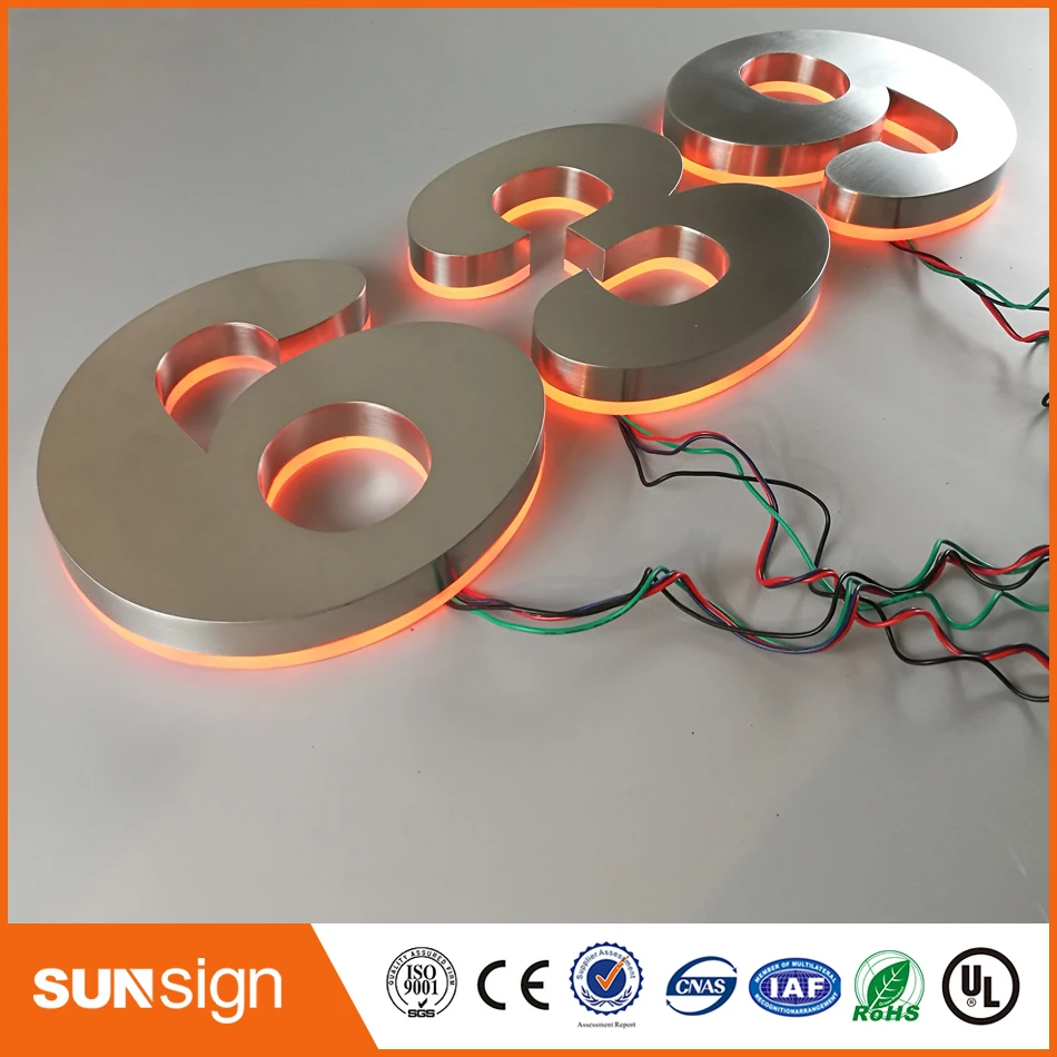 H 30cm painted Stainless steel Backlit signage letters LED 3D illuminated Channel letters signs for club