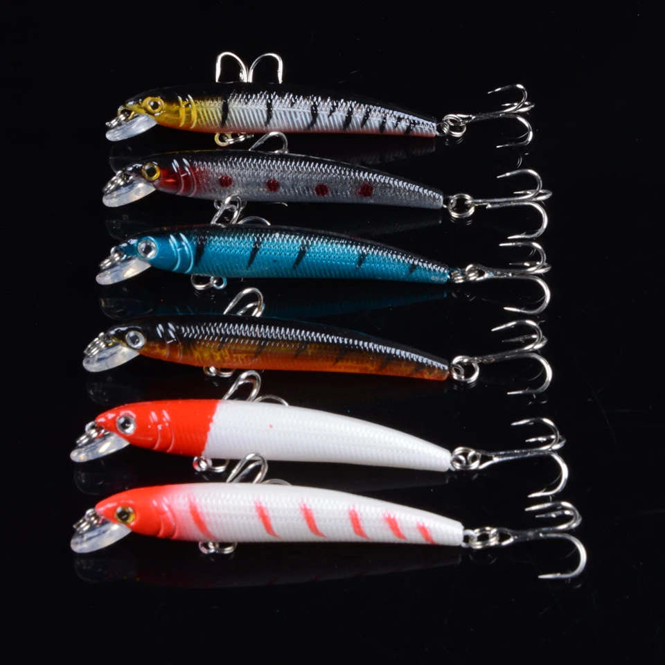 Good Quality 1pcs 7.5cm/4.7g Fishing Lures Minnow Lure 12 Colors Artificial Make Plastic Crankbait Wobblers Fishing Bait pesca