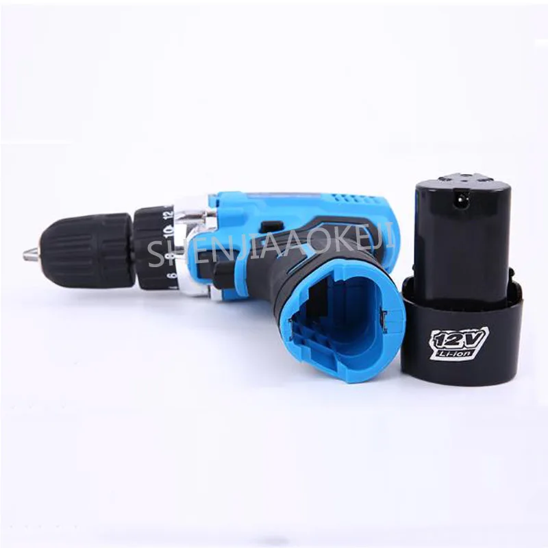Taladro eléctrico recargable de doble velocidad para el hogar, destornillador multifuncional de litio de 12V, 18 + 1(W)