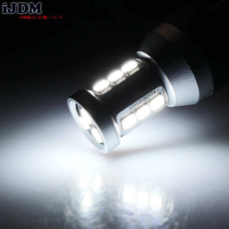 IJDM-Ampoules LED pour feux de jour, Canbus Brave Free, 1200 Lumens HID White 1156 7506 S25, 6000K 12V, pour Volkswagen MK6 Jetta