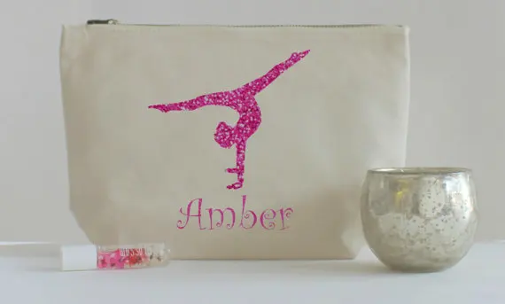 Personalised Cosmetic Bag,Make up bag, Pouch,Storage Bag,Gymnast birthday New Year Christmas Party Bags purses favors gifts