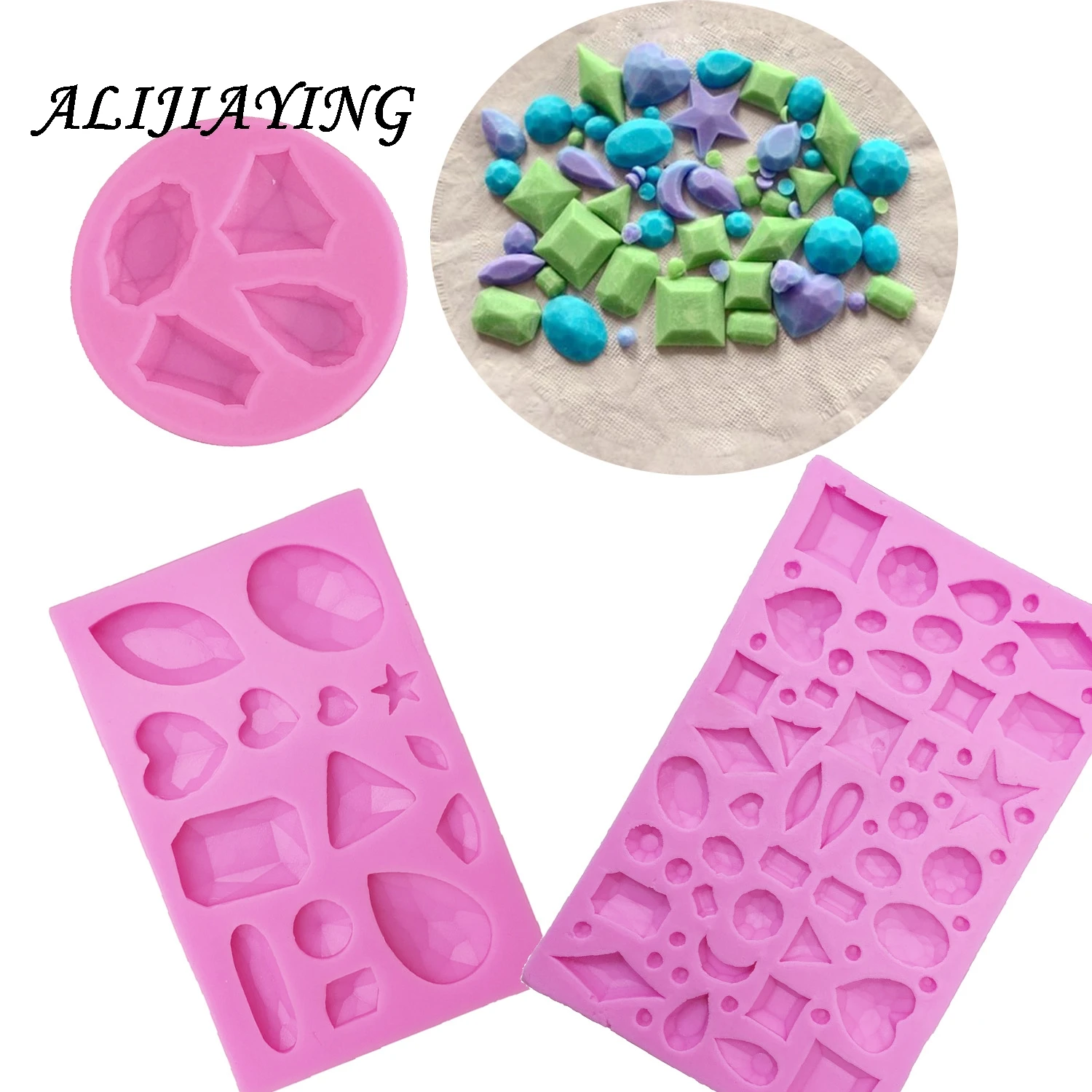 

1Pcs Gem Diamond Shaped fondant cake chocolate candy silicone mold Baking mould Sugarcraft Cake Decorating Tools D0110