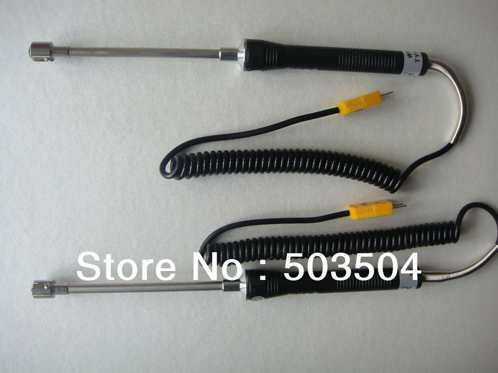 Handle K Type  surface  thermocuople  with Spring Coil Cable and Minuaure Connector  0-550C