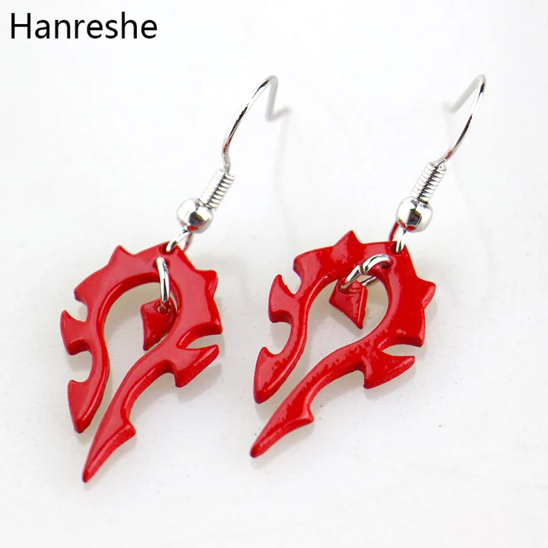 New World of Horde Drop Earrings the Horde Symble Game/Movie Punk Jewelry WOW Red enamel Earrings