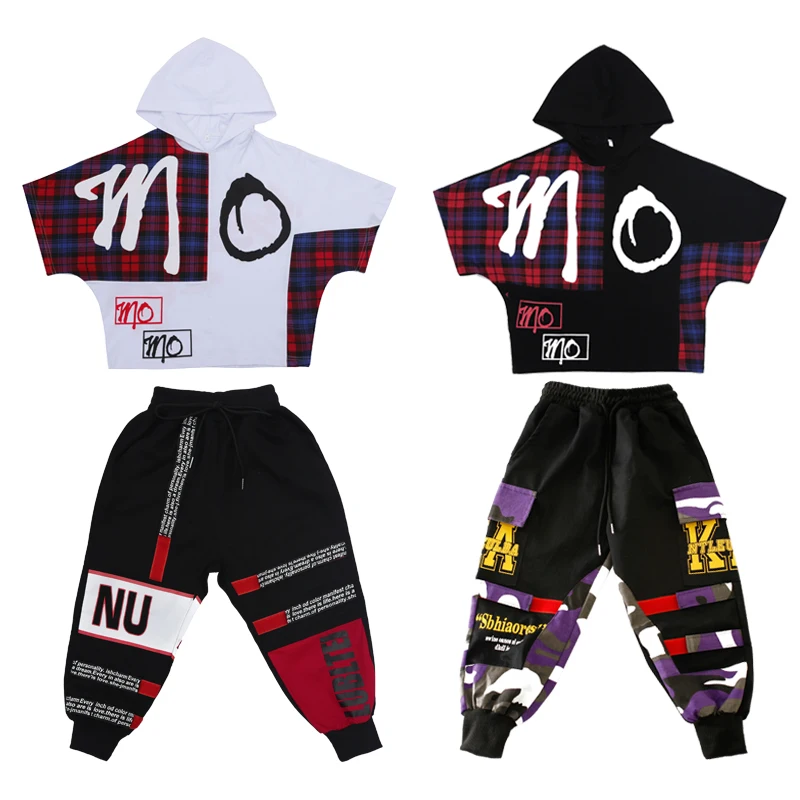 Girls Boys Outwear Tshirt Hoodie Jogger Pants T Shirt Hip Hop Clothing Jazz Dance Costumes Kids Concert Ballroom Dancing Clothes