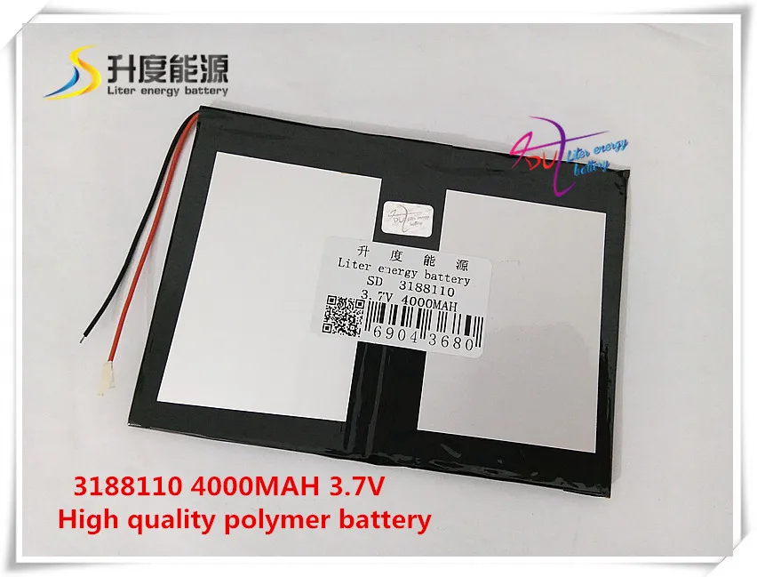 3.7V 4000mAH 3188110    (batería de polímero de iones de litio/Li-ion) para tableta pc DVD GPS POWER BANK teléfono celular
