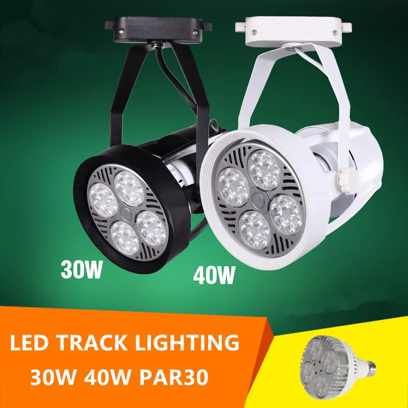 Luz LED de pista con Par30, 30w, 40w, 45w, 50W, 220v, 110v, lámpara e27 para iluminación interior, tienda de ropa, restaurante, comedor