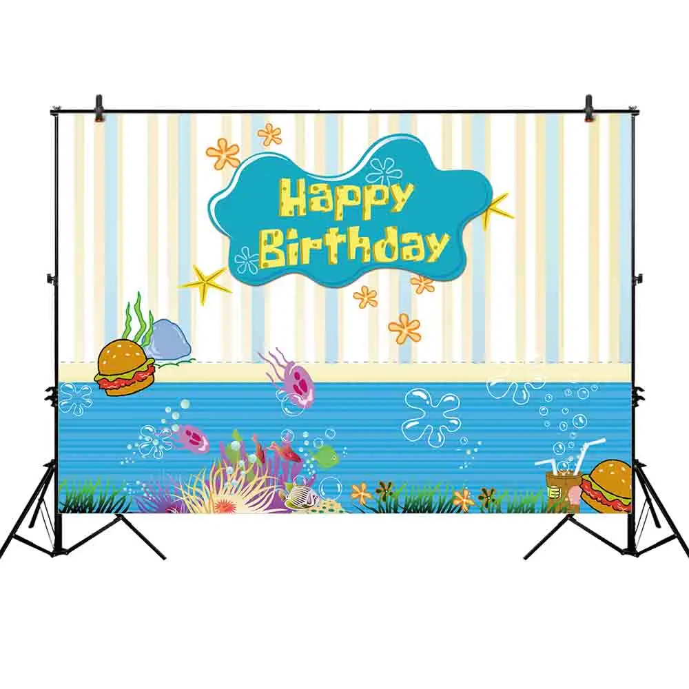 Funnytree professional photography background underwater hamburger Jellyfish stripes birthday for photography backdrop vinyl