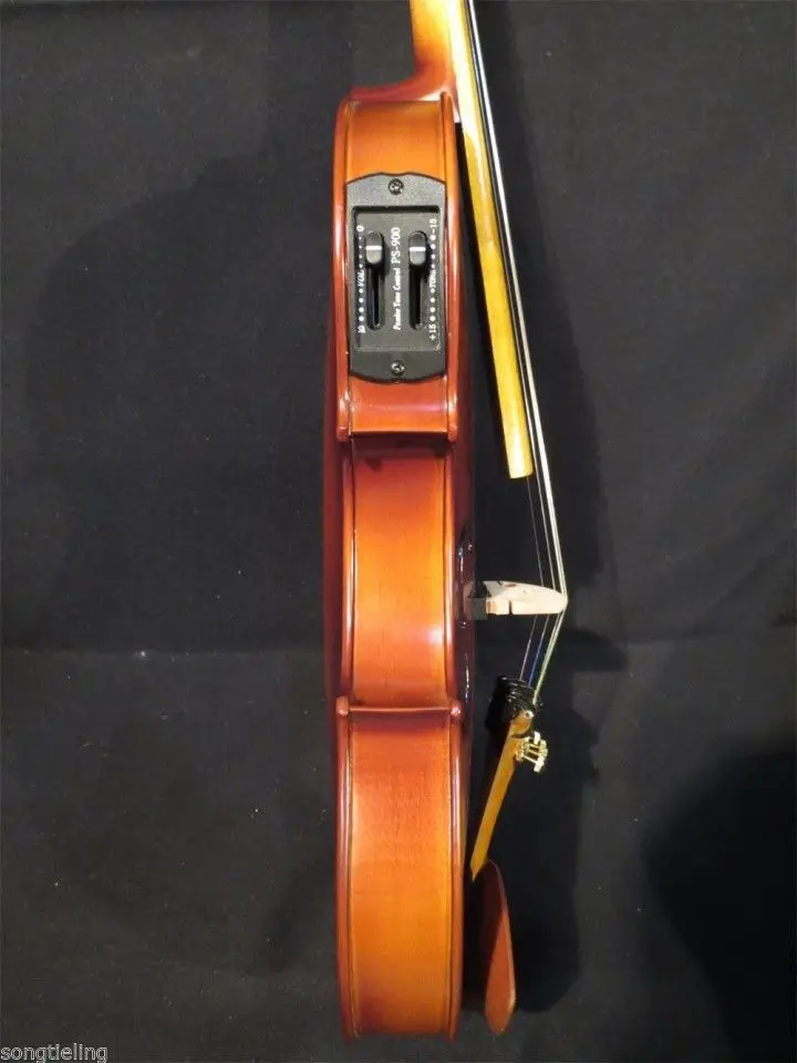 Brown color NEW model 5 strings 4/4 electric violin +Acoustic violin #9452