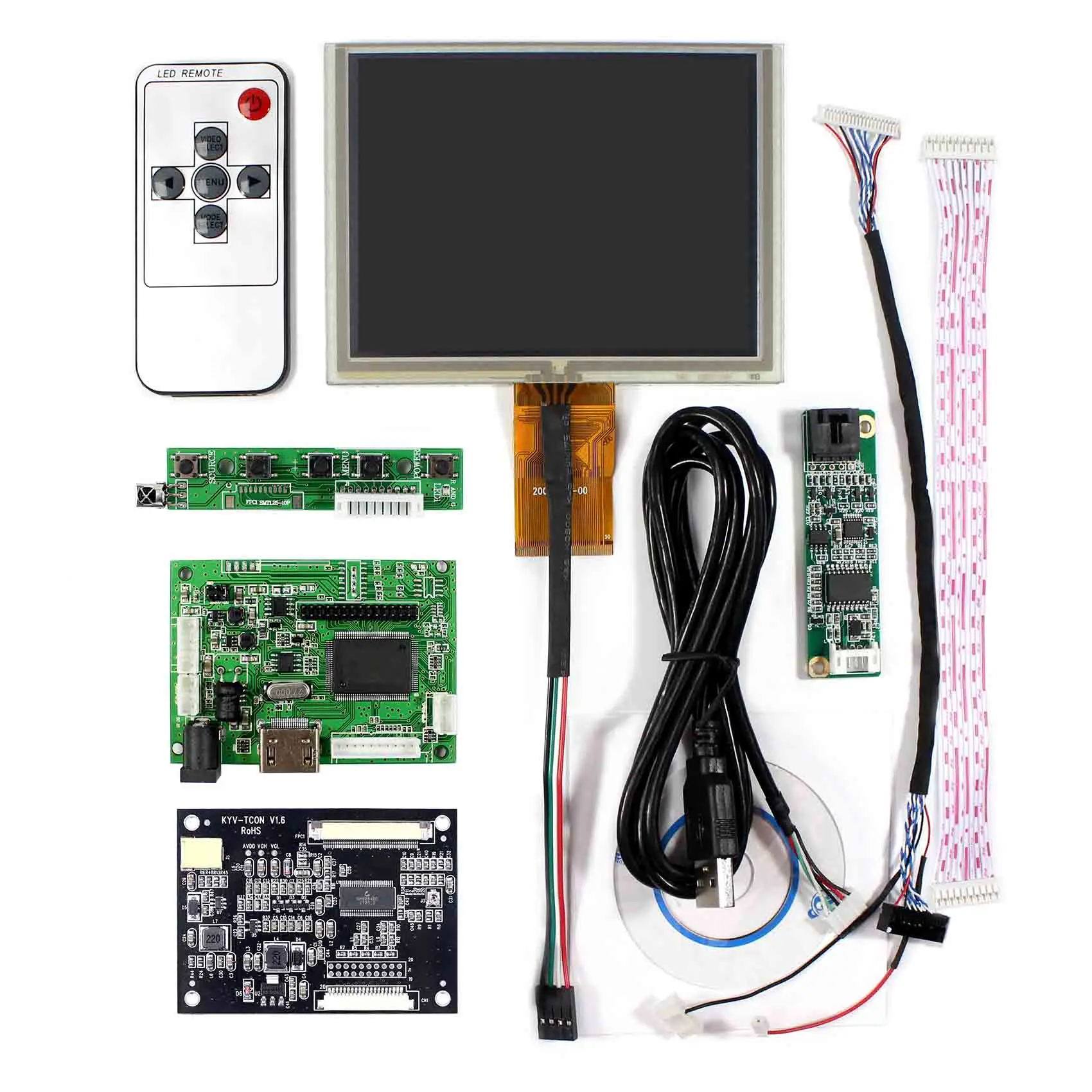 HD MI Controller Board+5inch ZJ050NA-08C Replacement AT050TN22 640x480 LCD With Touch Panel