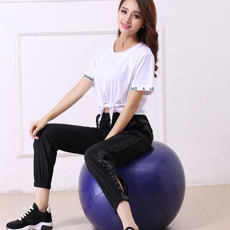 New Sweatpants Women's Sports Trainning Trousers Closing Loose Foot Pants High Waist Running Fitness Pants