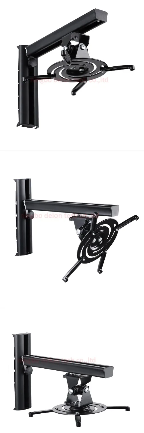 ALUMINUM universal projector wall bracket ceiling mount rack for 3 holes 4 holes projector full motion move horizontal vertical