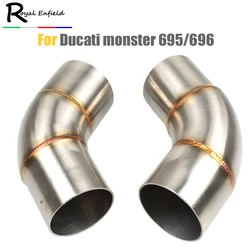 For Ducati Monster 696 695 795 796 1100 Slip-on Exhaust Middle Link Pipe 45mm 51mm Dual Side Right Left Escape Muffler Connector