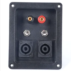 2pcs/lot Six bit speaker junction box connectors Double card sockets Double 6.5mm binding posts New ABS material