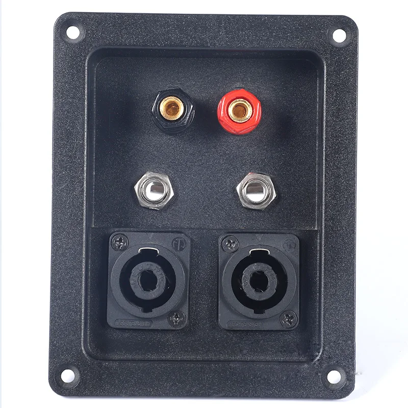 2pcs/lot Six bit  speaker junction box connectors Double card sockets Double 6.5mm binding posts New ABS material