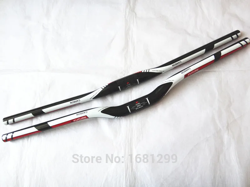 Newest FUTURE Mountain bike 3K full carbon handlebar flat rise carbon bicycle handlebar MTB bike parts 31.8*600-720mm