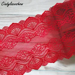 2Yards 22.5cm di larghezza rosso Vintage decorazione dei capelli ampio elastico elasticizzato pizzo Trim abito da sposa gonna biancheria intima pizzo Trim tessuto