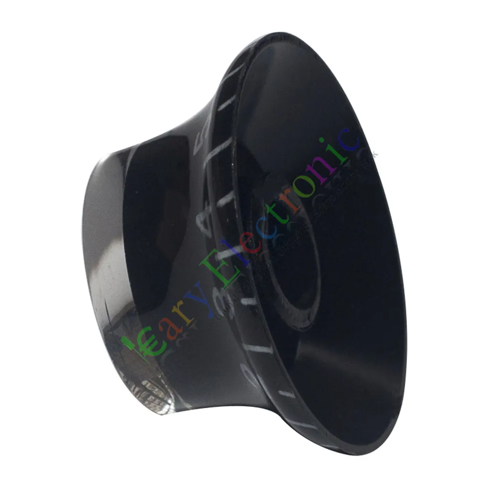 Vente en gros et au détail 10 pc 26mm pédale supérieure jupe bouton noir tube de guitare ampli Volume tonalité pièces audio livraison gratuite