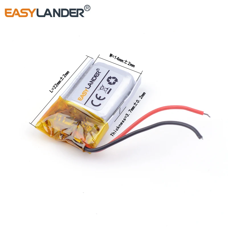 

3pcs /Lot 3.7V 371422 90mAh Rechargeable Lithium Li-ion Polymer Battery for MP3 Bluetooth Battery Clips Batter