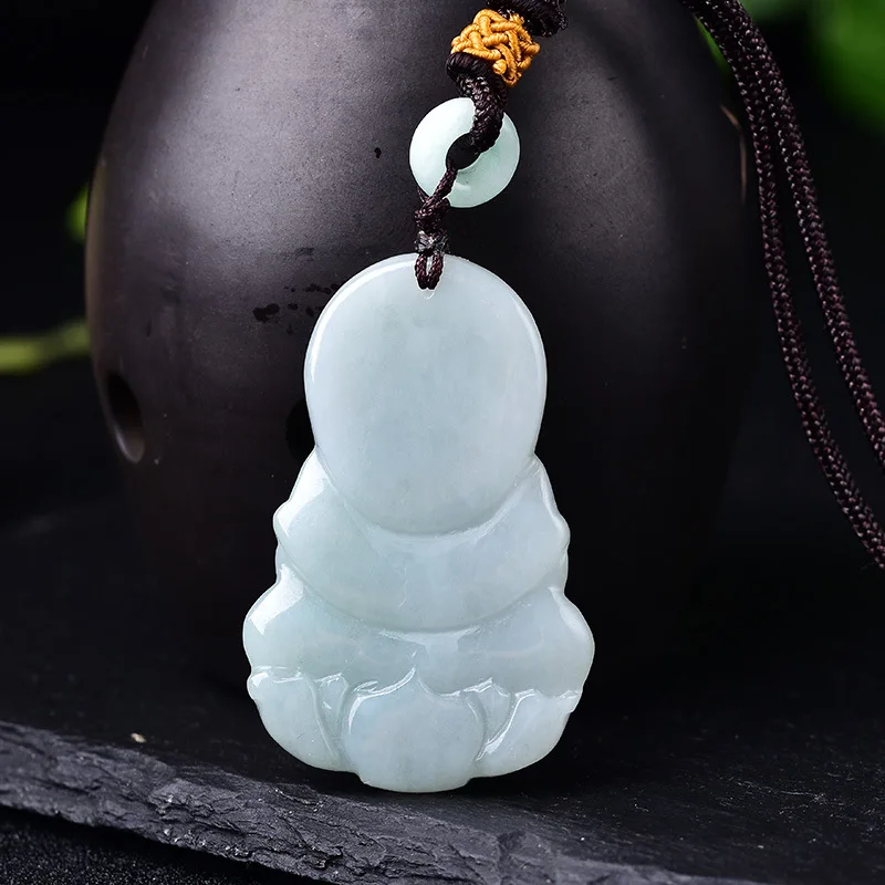 Wholesale Natural Stone Pendants Guanyin Buddha Pendant Necklace Lucky for Men Women Exquisite Fine Carving Pendant Jewelry