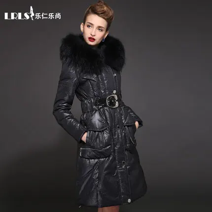 Royalcat Real Fur Hood 2022 Winter Jacket Women Down jackets Women's down coat fashion luxury medium-long slim Parka Outerwear