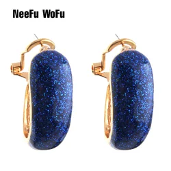 NeeFu WoFu Drop Big Earring Flash  Printed Metal for Woman Ear Ring Large Long Brinco Printing Accessories Oorbellen Earrings