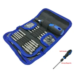 Julydream 24PC Screwdriver Set  Bits Set  High Quality Household Tool Kit DIY Hand Tool Set Chrome Valadium Steel 100mm Long Bit