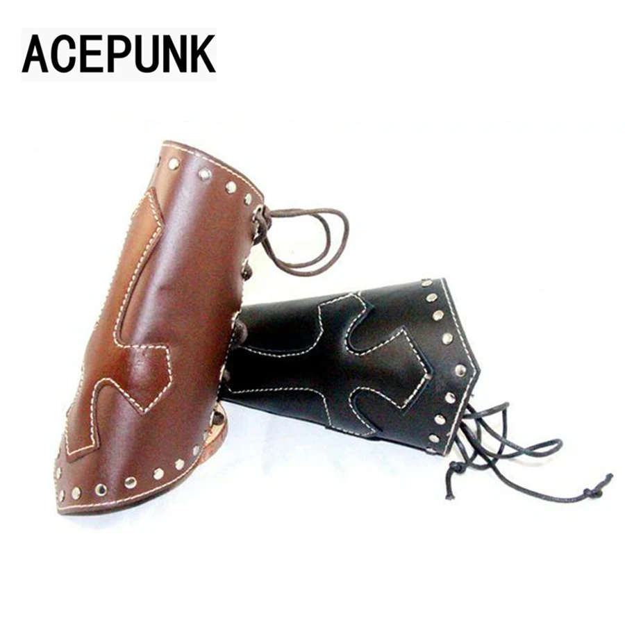 

2020 New Fashion Design Cross Leather Bracelet Punk Wrist Party Bracer Cosplay Protector Gear 18CM Long Braided Wrist Strap