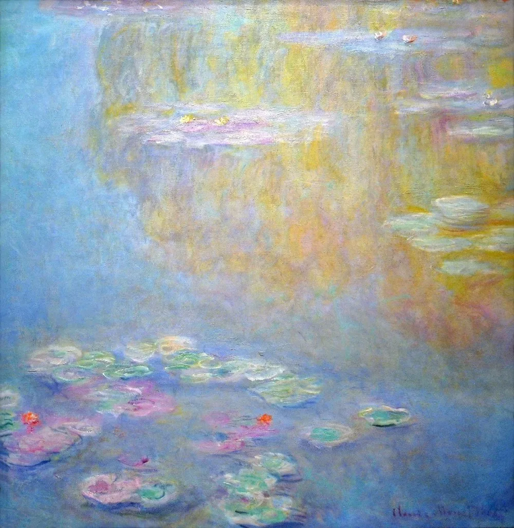 100% handmade landscape oil painting reproduction on linen canvas,water-lilies-31 by claude monet