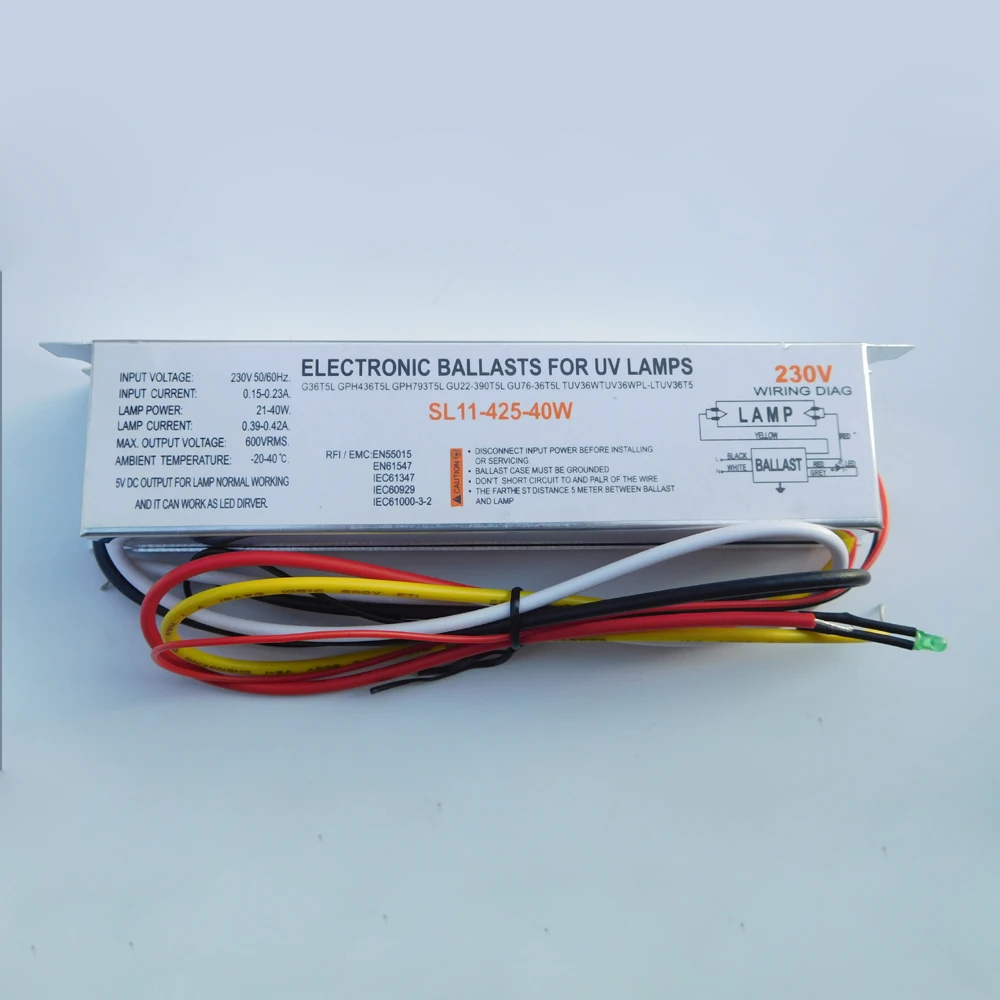 Imagem -02 - Balastro Eletrônico com Lâmpada Germicida Modelo t5 40w Lâmpada uv Embutida Tamanhos Diferentes G36t5l Tuv36wt5