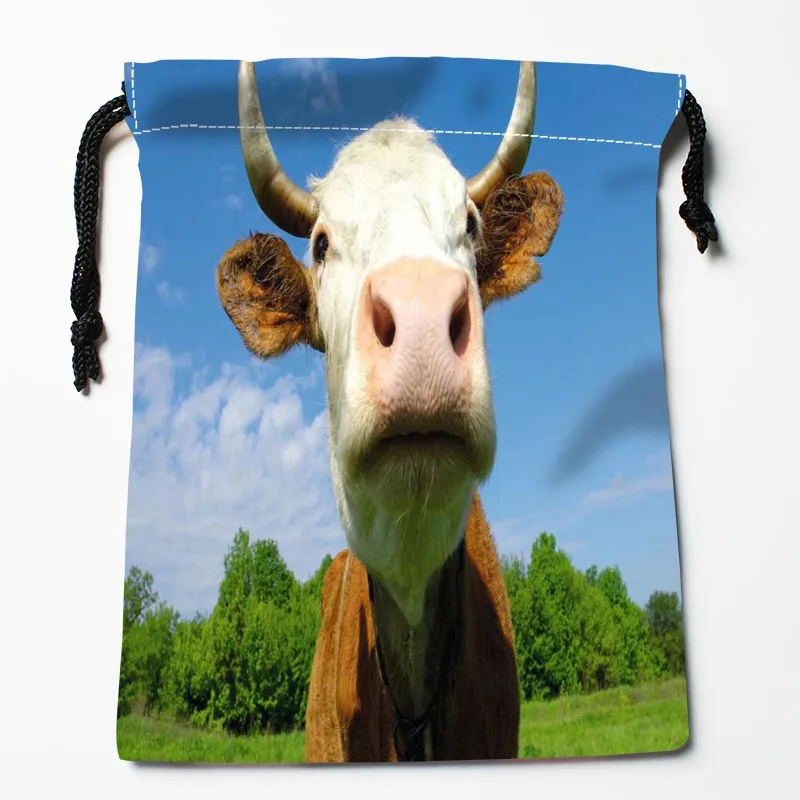 New Custom Cow Drawstring Bags Custom Storage Bags Storage Printed gift bags 18*22cm Compression Type Bags