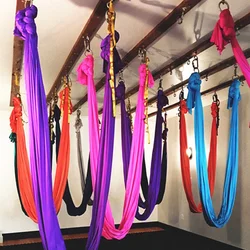 Top quality Anti-Gravity Yoga Hammock Full Set Aerial Traction Device Fitness for Yoga for Yoga Studio Yoga Flying Swing(5x2.8m)