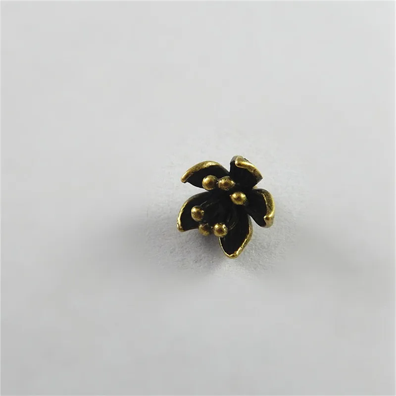 10pcs GraceAngie Antique Bronze  Imitation Water Lily Style  Pendant Charms Copper Jewelry Accessories Key Chain Decor 9*8*8mm