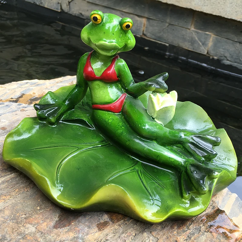 

Home Landscaping Floating Water Frog Ornament Resin Craft Outdoor Garden Decoration Rockery Water Fish Tank Fish Pond Frog Decor