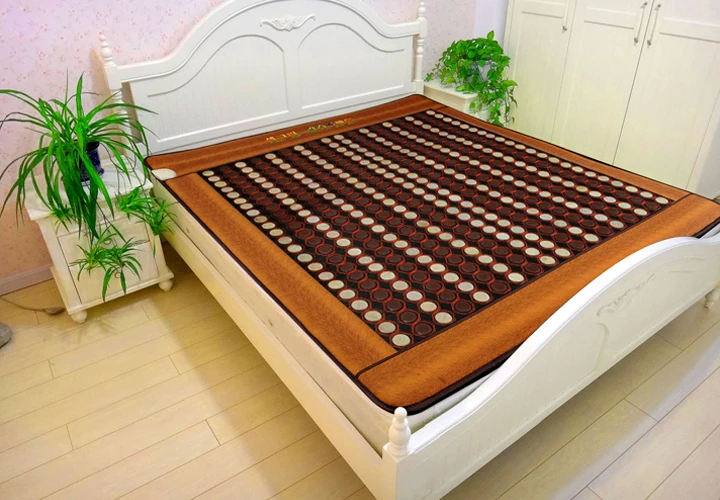 Mesh type korea heating germanium thin bed mattress full body heating tourmaline jade germanium Free Gift eye cover