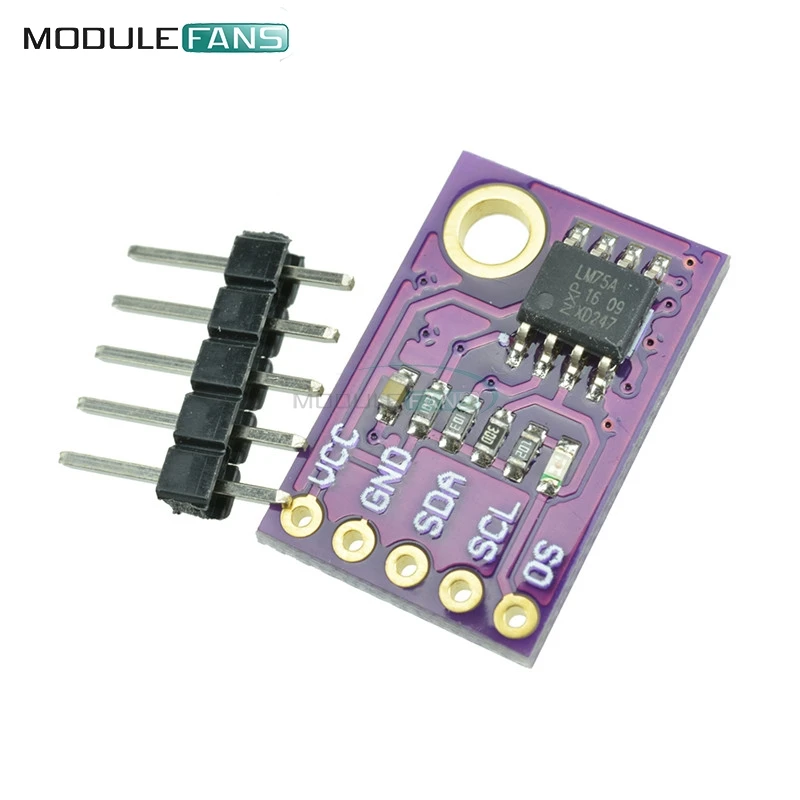 LM75A Temperature Sensor High-speed I2C IIC Interface Development Board Module Programmable Temperature Threshold 2.8V-5.5V
